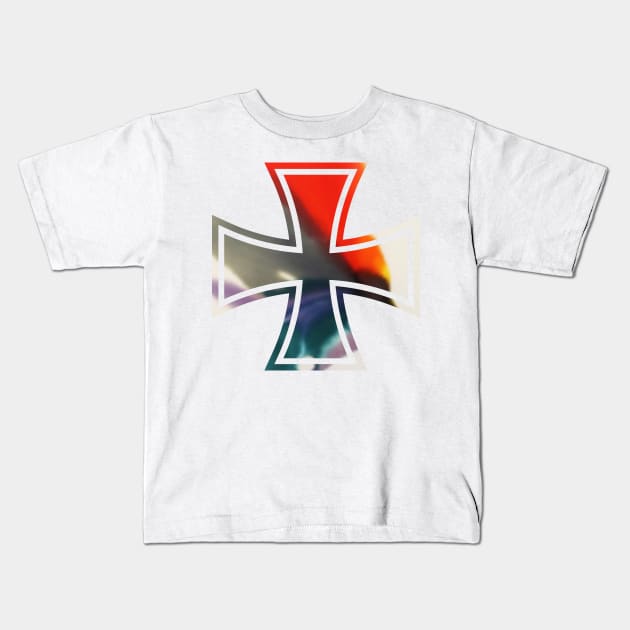 Iron Cross - Tie Dye - One Kids T-Shirt by Toby Wilkinson